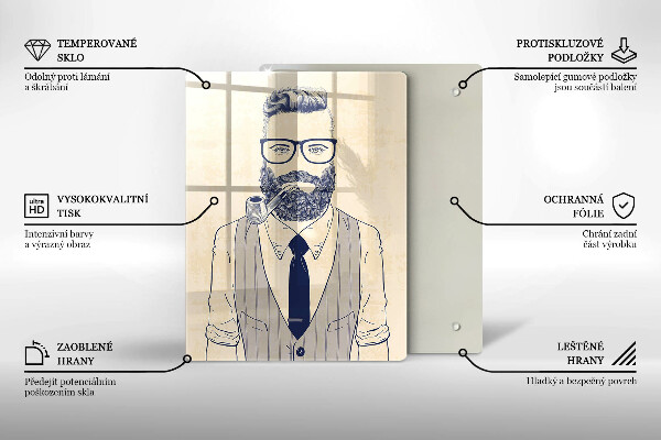 Deska kuchenna Mężczyzna hipster