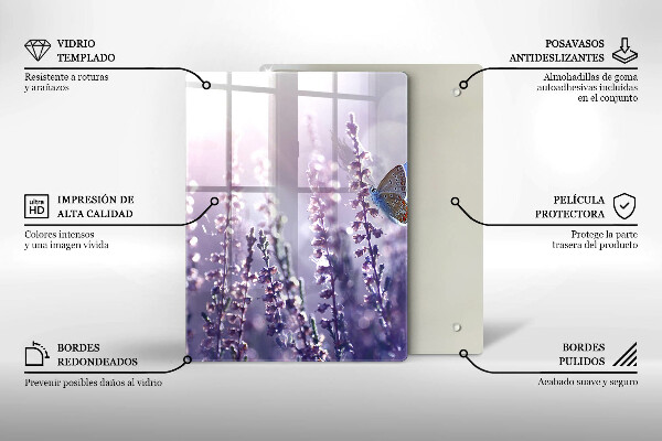 Deska kuchenna Polne kwiaty i motyl