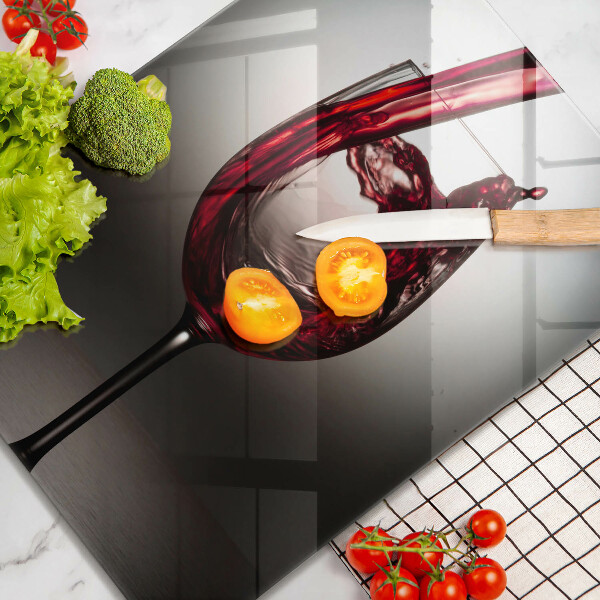 Deska kuchenna Kieliszek i czerwone wino