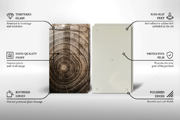 Deska do krojenia Słoje drzewa drewno