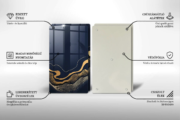 Deska do krojenia Abstrakcja złote linie