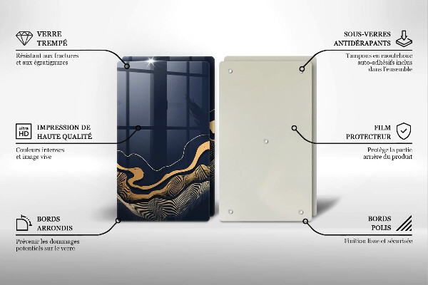 Deska do krojenia Abstrakcja złote linie