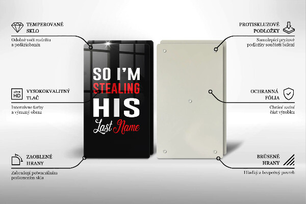 Deska do krojenia Napis, sentencja, wzór