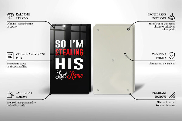 Deska do krojenia Napis, sentencja, wzór