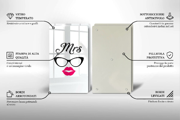 Deska do krojenia Mrs. Mr. - Napis, sentencja