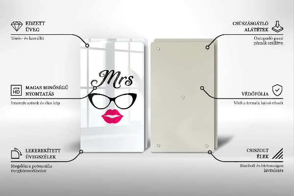 Deska do krojenia Mrs. Mr. - Napis, sentencja