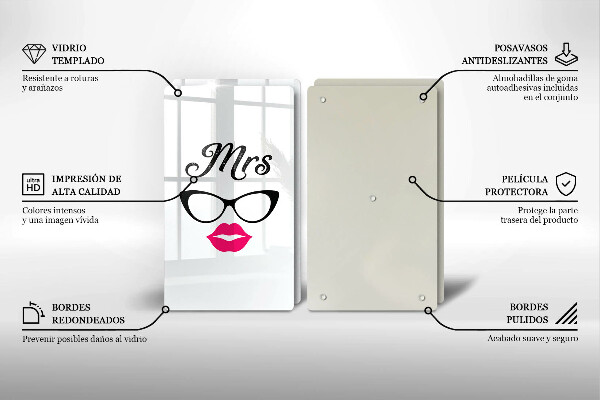 Deska do krojenia Mrs. Mr. - Napis, sentencja