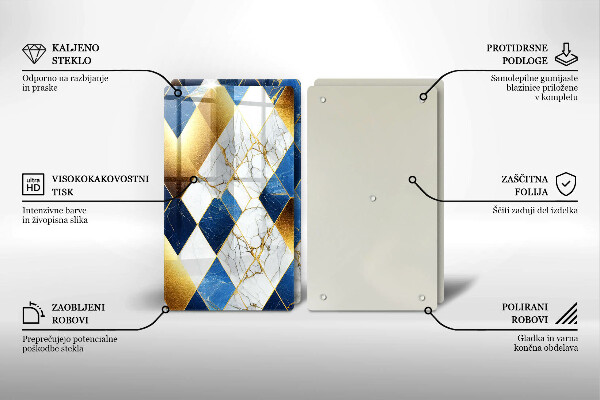 Deska do krojenia Złote romby marmur