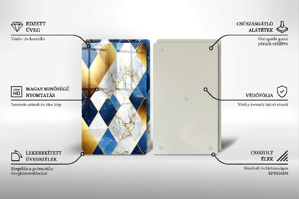 Deska do krojenia Złote romby marmur