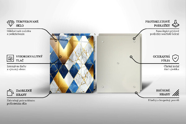 Deska do krojenia Złote romby marmur