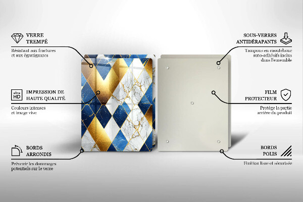 Deska do krojenia Złote romby marmur