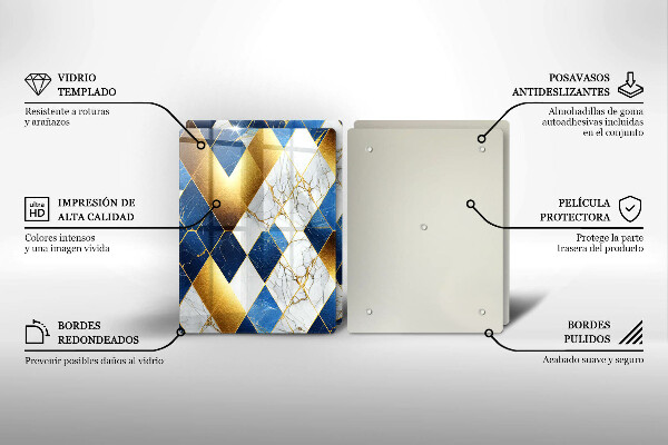 Deska do krojenia Złote romby marmur