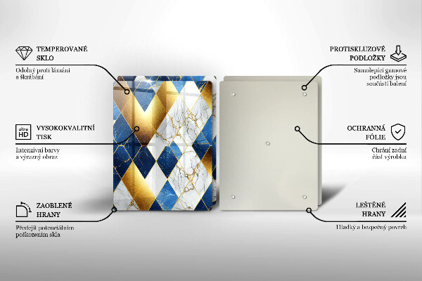 Deska do krojenia Złote romby marmur