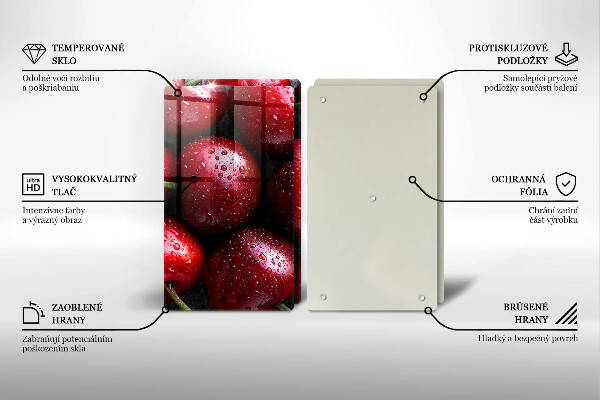 Deska do krojenia Zbliżenie na wiśnie