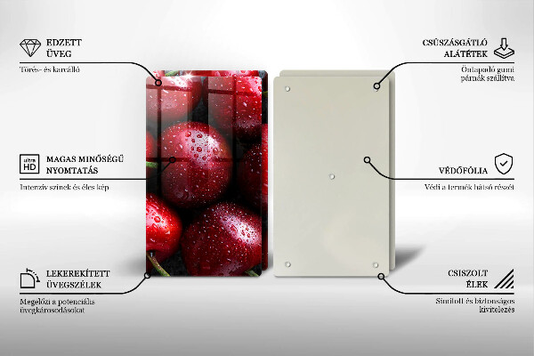 Deska do krojenia Zbliżenie na wiśnie