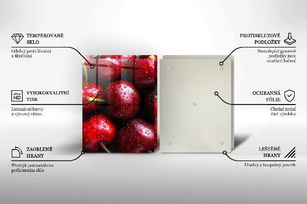 Deska do krojenia Zbliżenie na wiśnie