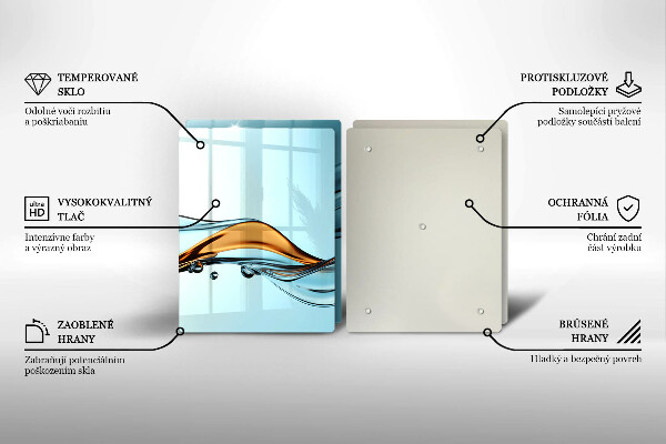 Deska do krojenia Woda na niebieskim tle