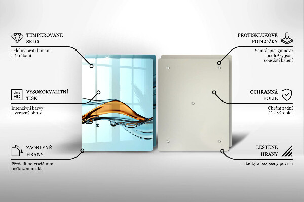 Deska do krojenia Woda na niebieskim tle
