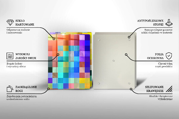 Deska do krojenia Kolorowe kwadraty piksele