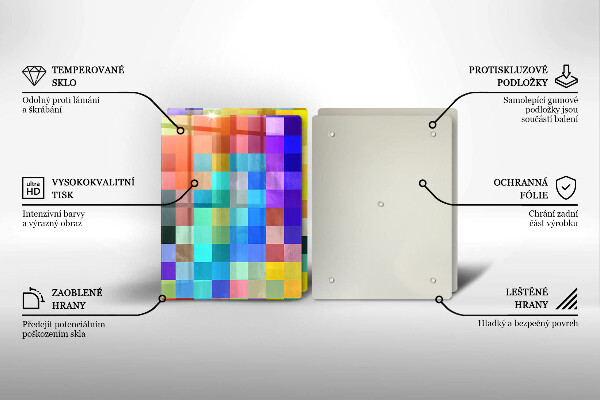 Deska do krojenia Kolorowe kwadraty piksele