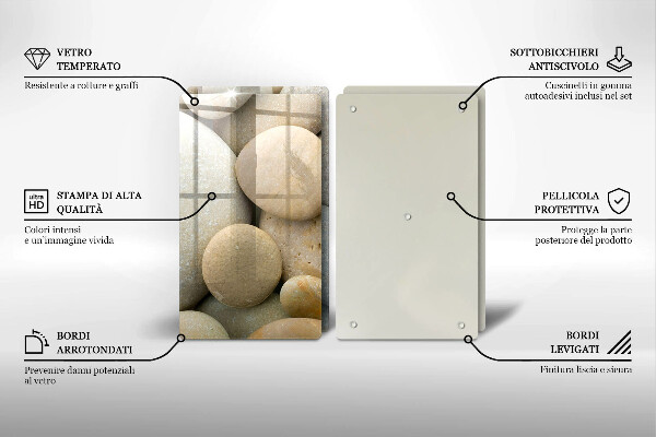 Deska do krojenia Wzór owalne kamienie