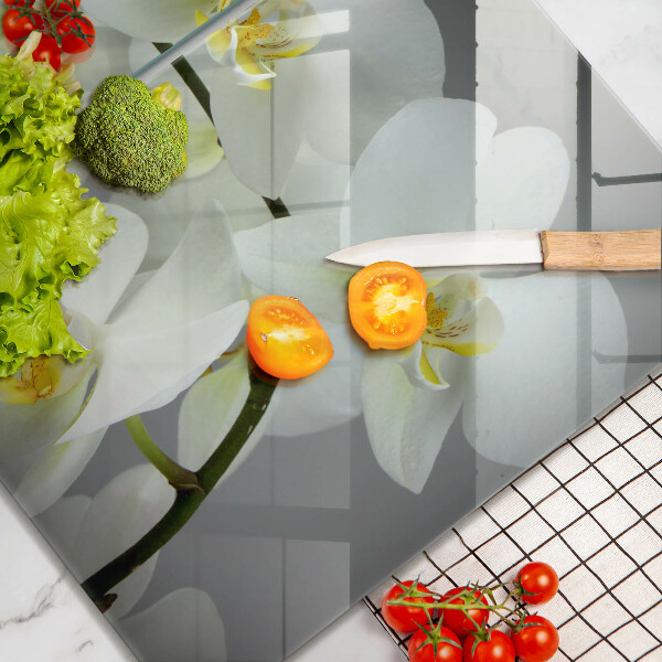 Deska do krojenia Kwiaty biała orchidea