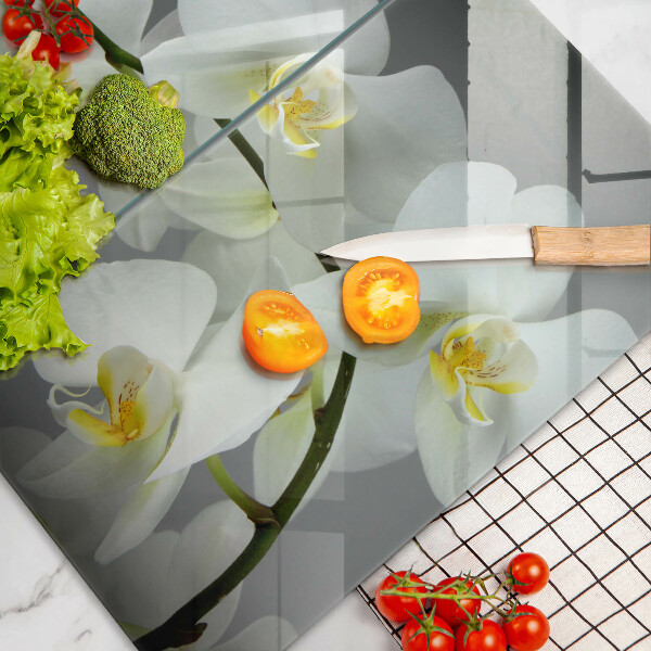 Deska do krojenia Kwiaty biała orchidea