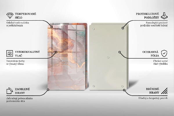 Deska do krojenia Marmur ze złotem