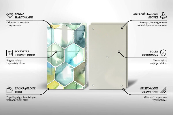 Deska do krojenia Akwarelowe heksagony