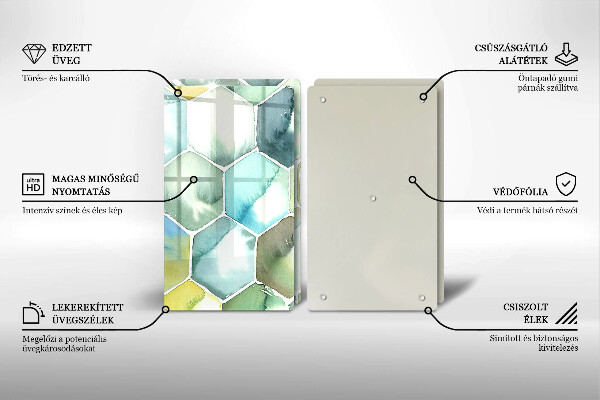 Deska do krojenia Akwarelowe heksagony