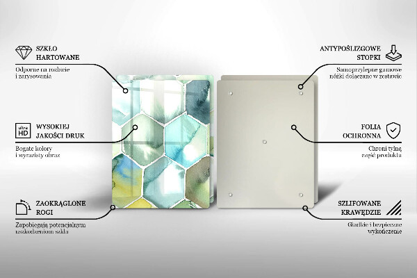 Deska do krojenia Akwarelowe heksagony