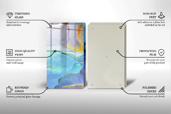 Deska do krojenia Pęknięty kamień złoto