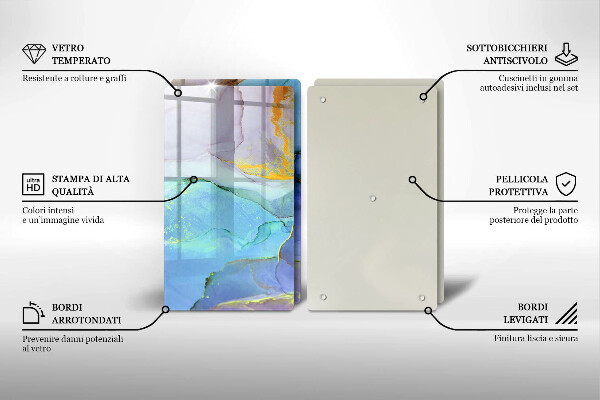 Deska do krojenia Pęknięty kamień złoto
