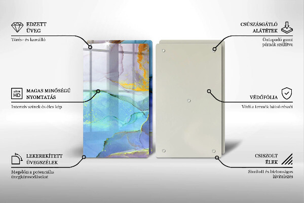 Deska do krojenia Pęknięty kamień złoto