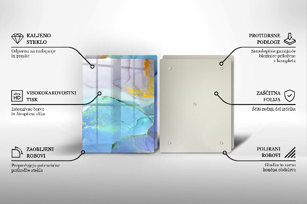 Deska do krojenia Pęknięty kamień złoto