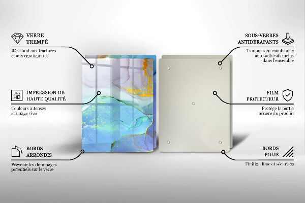 Deska do krojenia Pęknięty kamień złoto