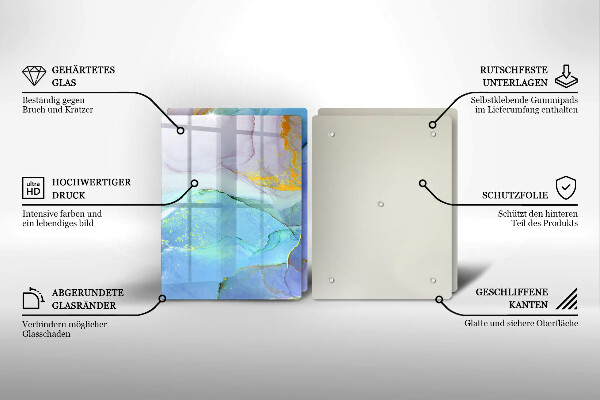 Deska do krojenia Pęknięty kamień złoto