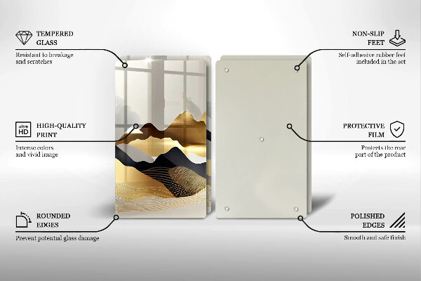 Deska do krojenia Abstrakcja złote góry