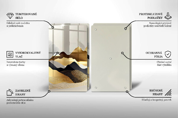 Deska do krojenia Abstrakcja złote góry