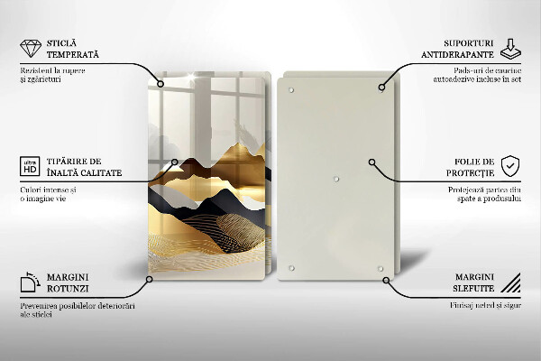 Deska do krojenia Abstrakcja złote góry