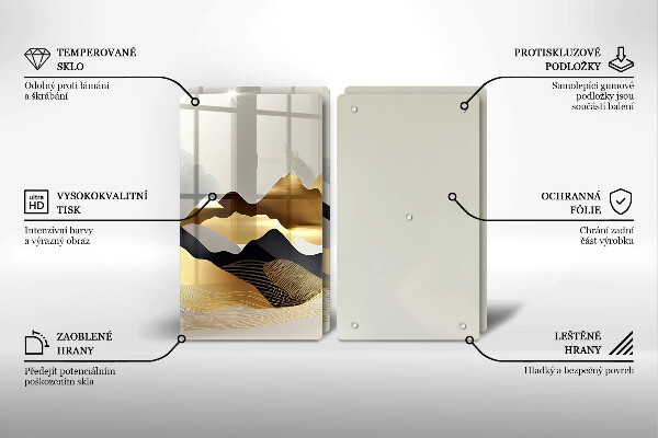 Deska do krojenia Abstrakcja złote góry