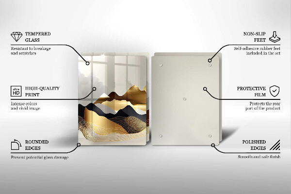 Deska do krojenia Abstrakcja złote góry