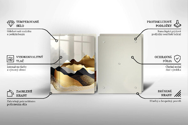 Deska do krojenia Abstrakcja złote góry