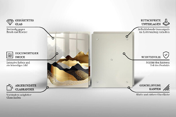 Deska do krojenia Abstrakcja złote góry