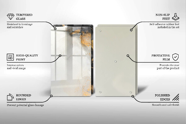 Deska do krojenia Abstrakcja ze złotem