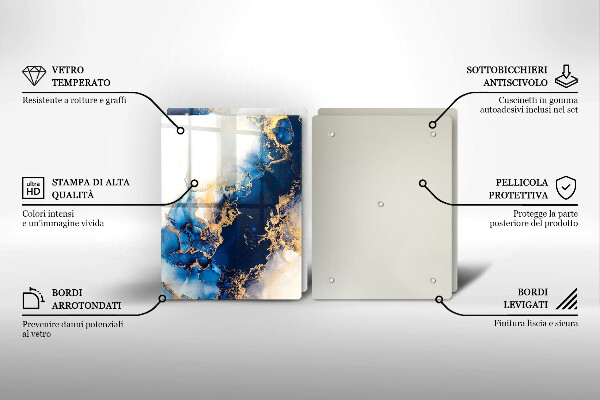 Deska do krojenia Abstrakcja z błękitem