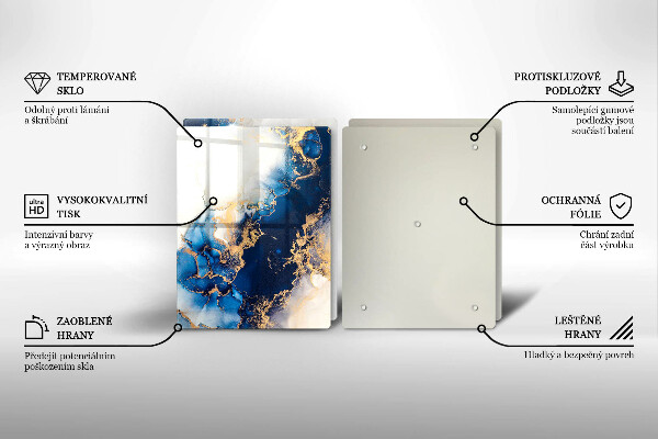 Deska do krojenia Abstrakcja z błękitem