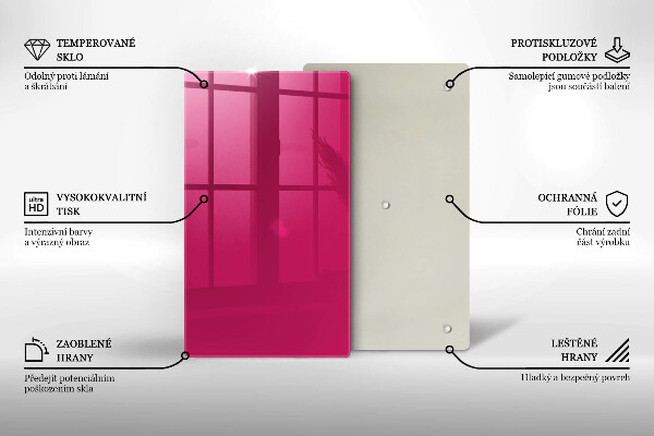 Deska kuchenna szklana Kolor różowy
