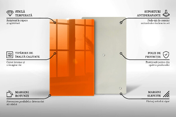 Deska kuchenna szklana Kolor pomarańczowy