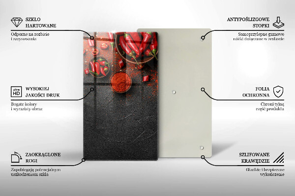 Deska kuchenna szklana Czerwone chili papryki